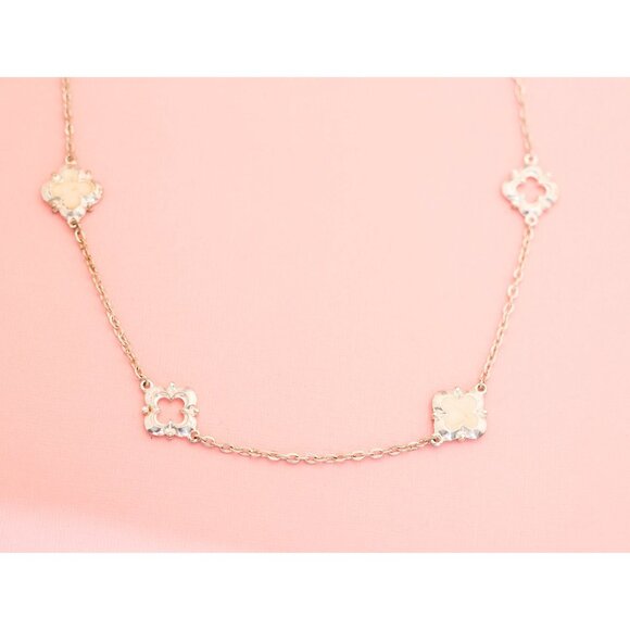 Victorian Elegant X Statement Necklace | Gold Tone Necklace | 34 Inch | Avon H9 - Picture 1 of 5